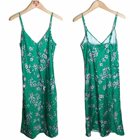 Hutch Emerald Green Floral Printed Slip Dress - Picture 4 of 6